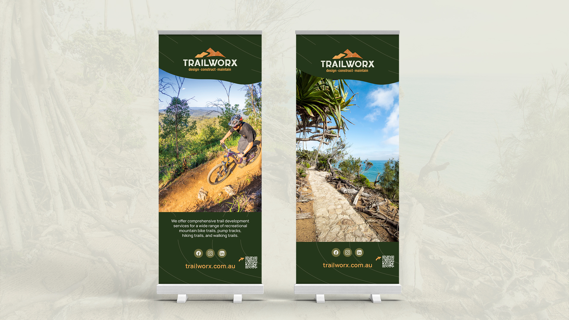 Trailworx Rollup Banner brand marketing design