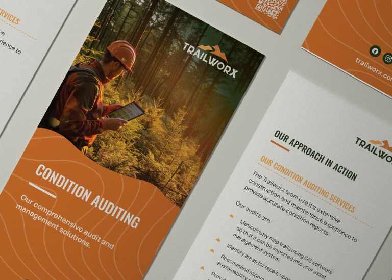 Trailworx brochure brand collateral design